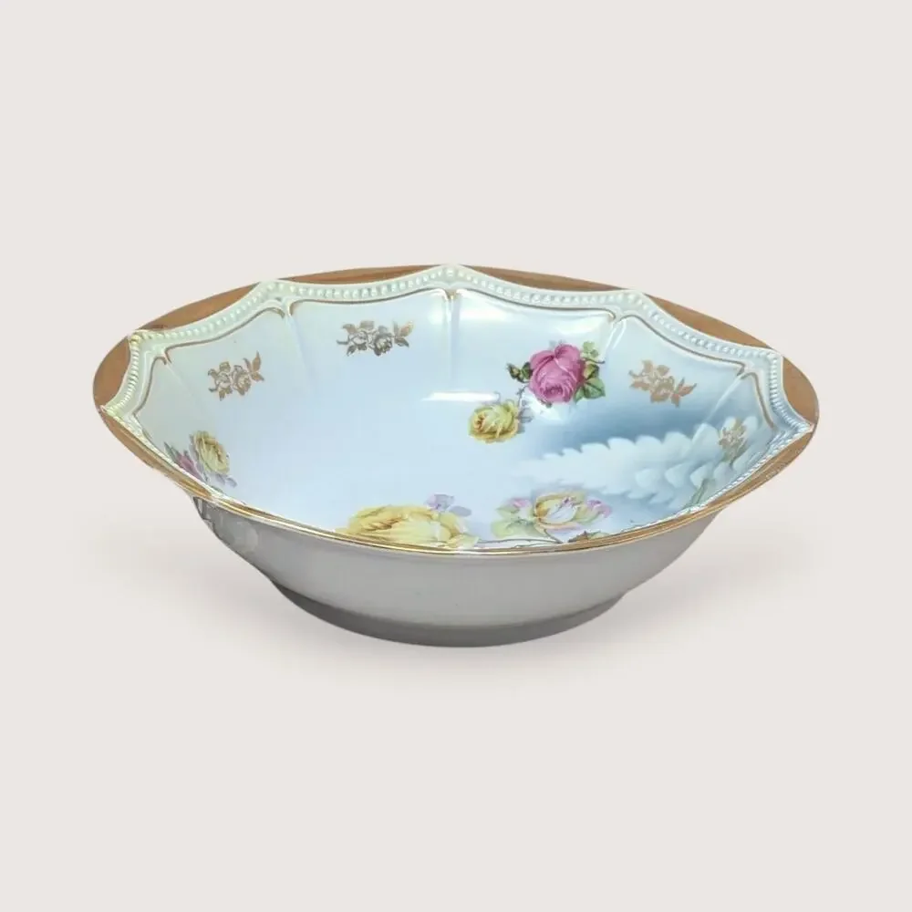 Antique P.K. Silesia Floral Porcelain Bowl